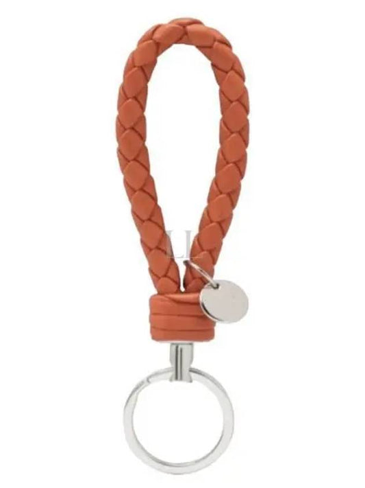 Intrecciato Leather Key Holder Orange - BOTTEGA VENETA - BALAAN 2