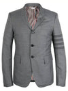 Twill School Uniform 4 Bar Slim Fit Jacket Medium Grey - THOM BROWNE - BALAAN 2