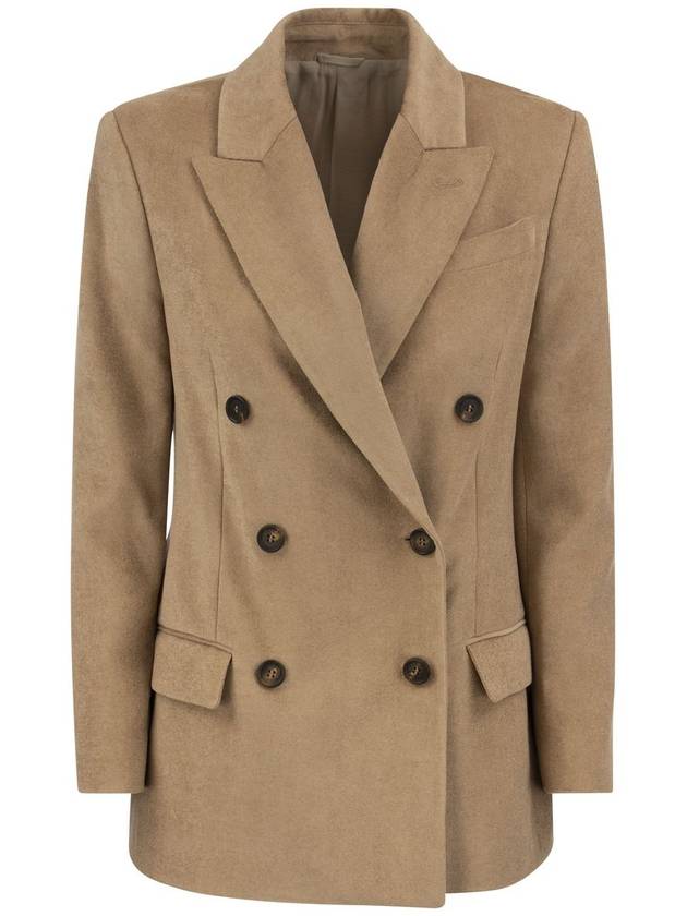 double-breasted jacket beige - BRUNELLO CUCINELLI - BALAAN 2