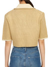 Le Maille Arco Contrasted Cropped Knit Polo Shirt Beige - JACQUEMUS - BALAAN 5