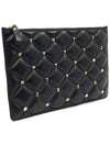 Women s Valentino TW2P0Q70NAP Black Gold Candy Stud Clutch gt Pouch Gangbuk used luxury goods - VALENTINO - BALAAN 4