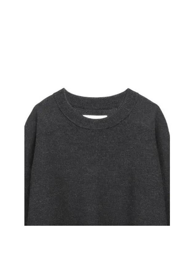 Crew neck wool knit PARKE SNM 1044 COAL - STUDIO NICHOLSON - BALAAN 3