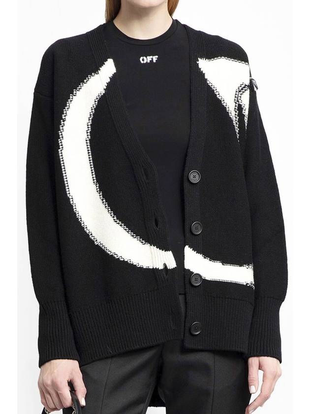 logo intarsia knit wool cardigan OWHB043C99KNI0011004 - OFF WHITE - BALAAN 2