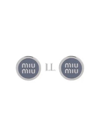 Enameled Metal Earrings Cornflower Blue - MIU MIU - BALAAN 2