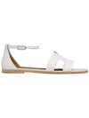 Santorini Calfskin Sandals Blanc - HERMES - BALAAN 1