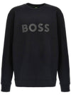 Logo Printed Cotton Sweatshirt Black - HUGO BOSS - BALAAN 1