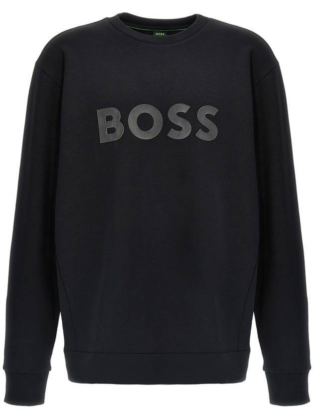 Logo Printed Cotton Sweatshirt Black - HUGO BOSS - BALAAN 1