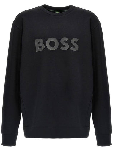 Logo Printed Cotton Sweatshirt Black - HUGO BOSS - BALAAN 1