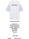 Women's Crystal Neck Overfit Short Sleeve T-Shirt White - MIU MIU - BALAAN 6