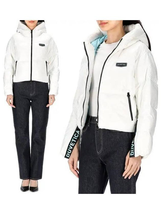 Women s duck down padded jacket Bellatrix signature hoodie VDDJ25136 WHS - DUVETICA - BALAAN 2