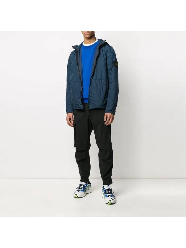 Men's Crinkle Reps Hooded Jacket Blue - STONE ISLAND - BALAAN 10