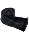 Monogram Wool Cashmere Scarf Black - TOTEME - BALAAN 2