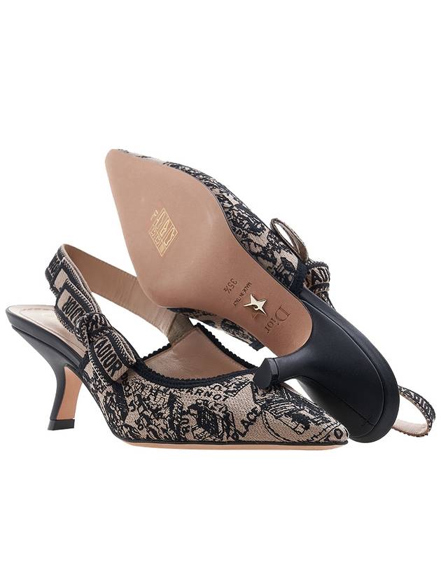 J'adior Cotton Embroidered Slingback Heels Beige - DIOR - BALAAN 6