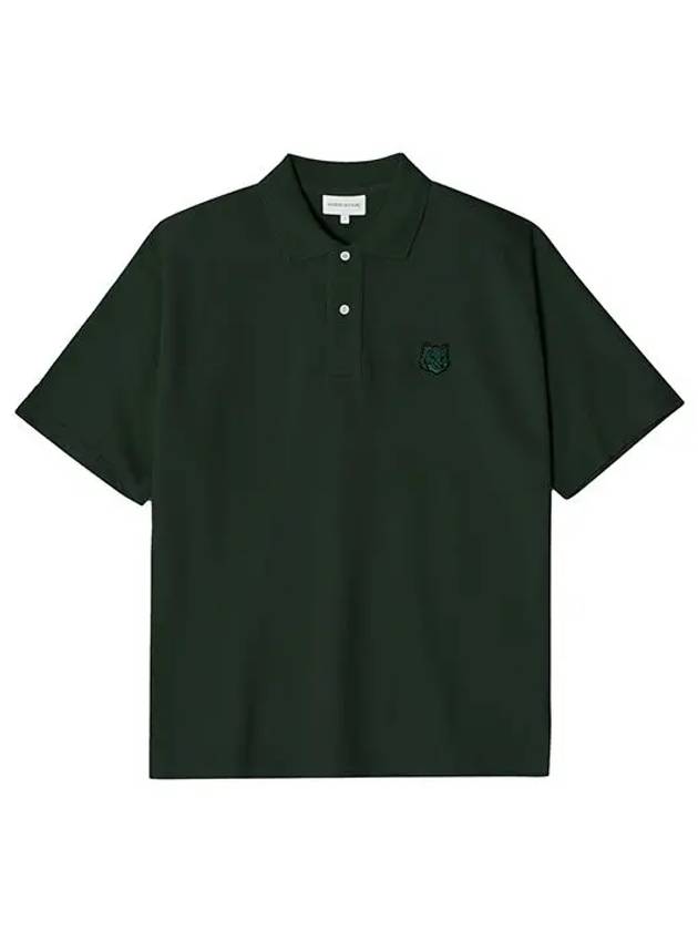 Bold Fox Head Patch Oversized Polo Shirt Green - MAISON KITSUNE - BALAAN 5