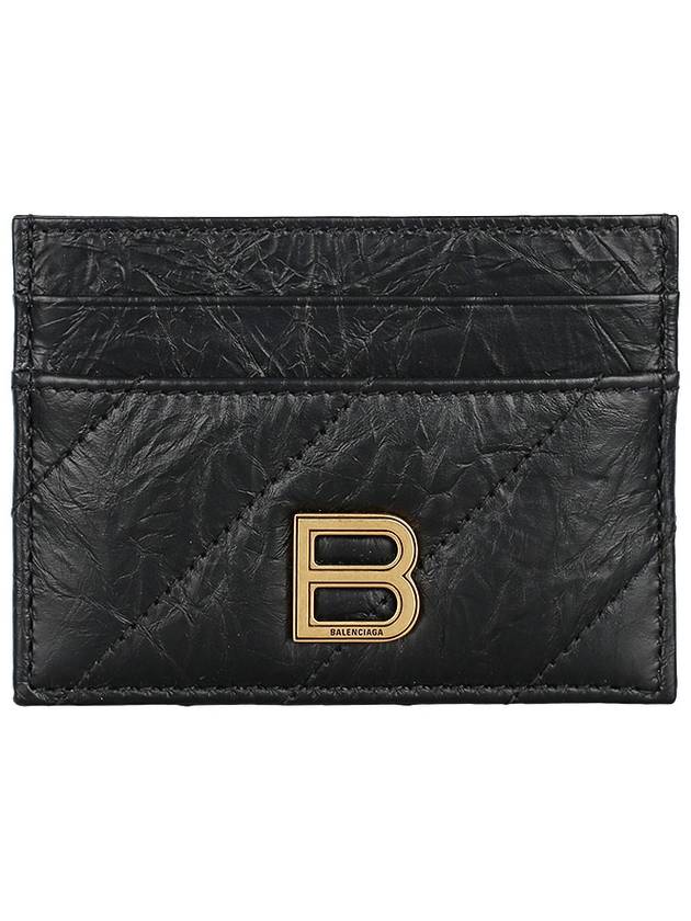 Crush Quilted Calfskin Card Wallet Black - BALENCIAGA - BALAAN 2