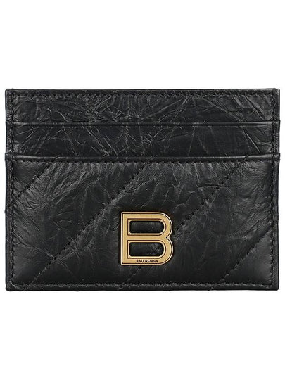 Crush Quilted Calfskin Card Wallet Black - BALENCIAGA - BALAAN 2