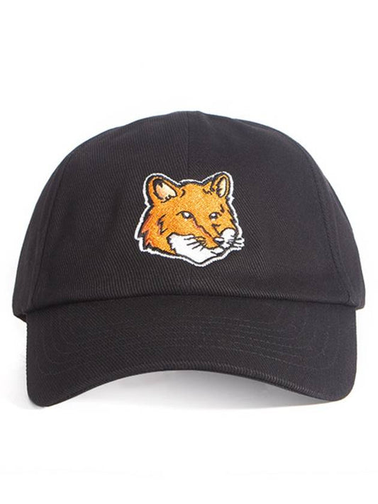 Large Fox Head Embroidery Ball Cap Black - MAISON KITSUNE - BALAAN 2