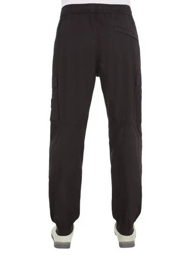 Stretch Cotton Tela Paracadute Cargo Straight Pants Black - STONE ISLAND - BALAAN 3