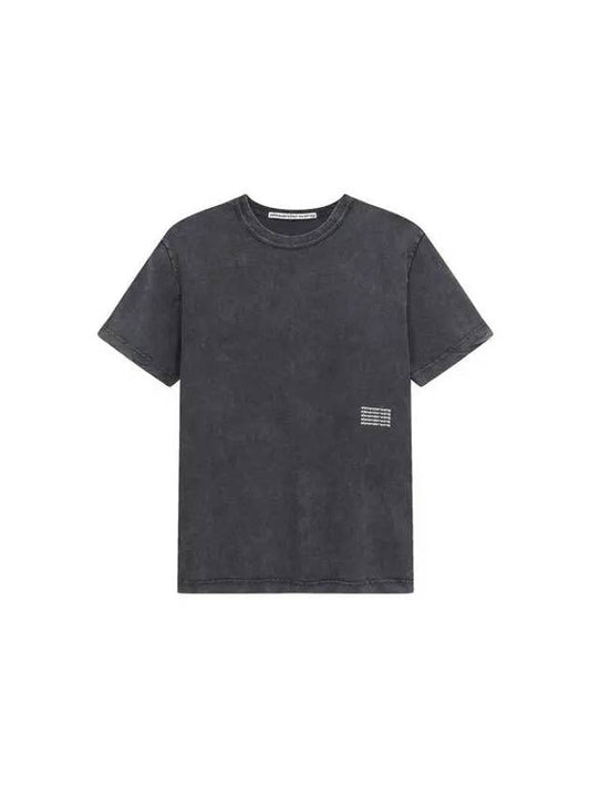 UNISEX Repeat Logo Short Sleeve T Shirt Washed Black - ALEXANDER WANG - BALAAN 1