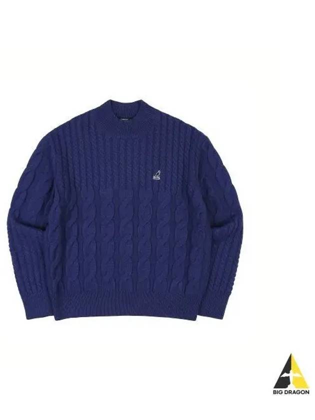 Basic cable sweater 1866 blue - KANGOL - BALAAN 1