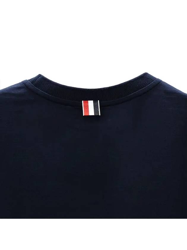 Men's Side Slit Relaxed Short Sleeve T-Shirt Navy - THOM BROWNE - BALAAN 6