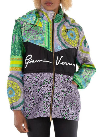 Versace Barocco Patchwork Print Hooded Jacket, Brand Size 36 (US Size 2) - VERSACE - BALAAN 1