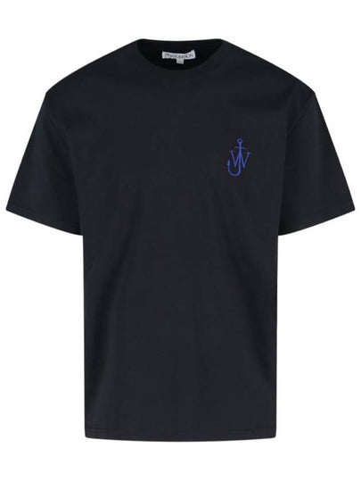 Logo Embroidered Back Print Short Sleeve T-Shirt Black - JW ANDERSON - BALAAN 2