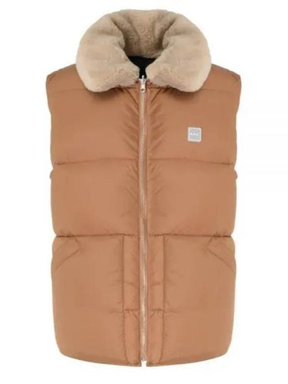 Teddy Puffer Vest Jacket Dark Beige - A.P.C. - BALAAN 2