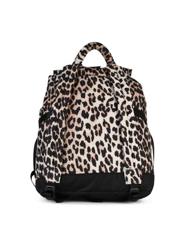 Leopard Tech Backpack Brown - GANNI - BALAAN 4