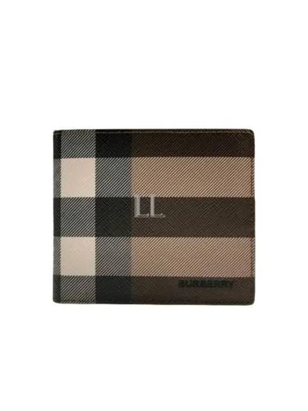 Check Leather International Bifold Wallet Dark Birch Brown - BURBERRY - BALAAN 2