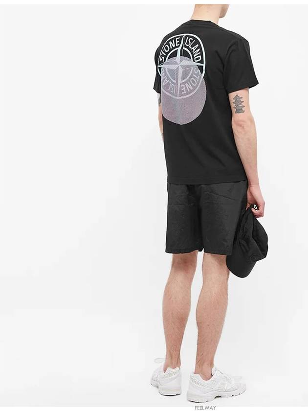 Tricromia Three Print Cotton Jersey T-Shirt Black - STONE ISLAND - BALAAN 5