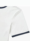 Ringer Medium Weight Jersey Short Sleeve T-Shirt White - THOM BROWNE - BALAAN 4