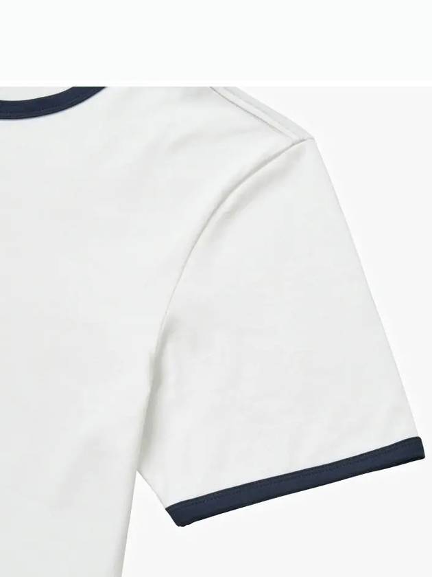 Ringer Medium Weight Jersey Short Sleeve T-Shirt White - THOM BROWNE - BALAAN 4