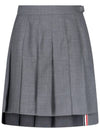 RMB Wool Mini Pleated Skirt Grey - THOM BROWNE - BALAAN 1