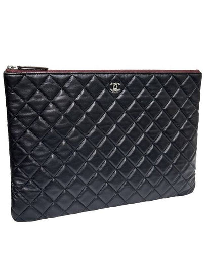 Women s A82552 Lambskin Classic COCO Silver Logo Large Clutch - CHANEL - BALAAN 2