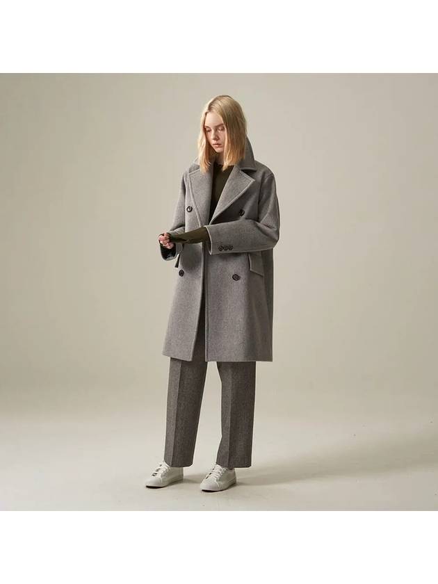 005 Gray Double Breasted Middle Coat - VOYONN - BALAAN 3