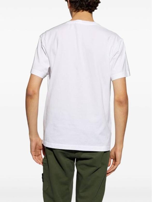 Logo Patch Short Sleeve T-Shirt White - STONE ISLAND - BALAAN 4