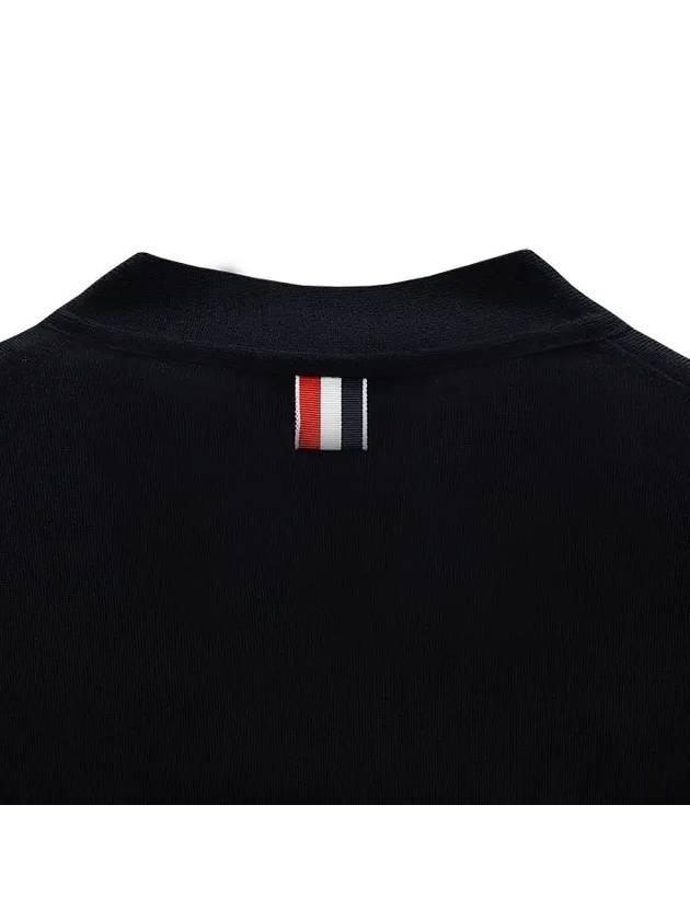 Men's Sustainable Classic Diagonal Wool Cardigan Navy - THOM BROWNE - BALAAN 7