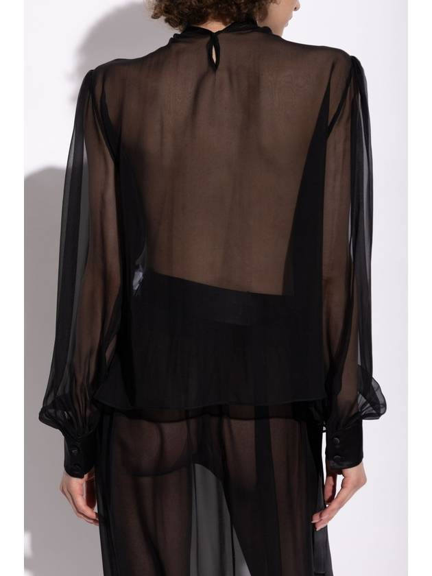 Dolce & Gabbana Transparent Shirt, Women's, Black - DOLCE&GABBANA - BALAAN 4