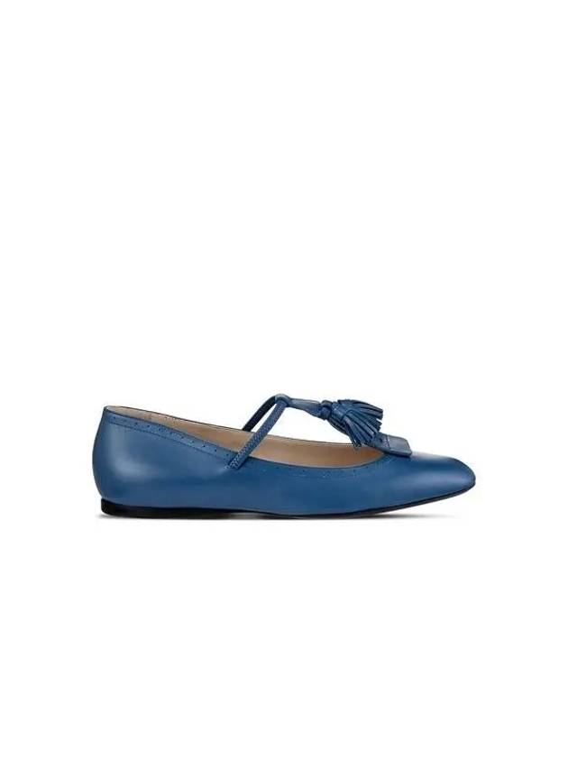 Women s Tassel Leather Flat Shoes Blue - GIORGIO ARMANI - BALAAN 1