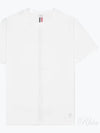 Men's Center Back Striped Short Sleeve T-Shirt White - THOM BROWNE - BALAAN 2