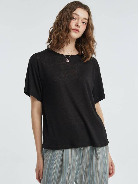 Basic linen t shirt black - MANAVIS7 - BALAAN 2