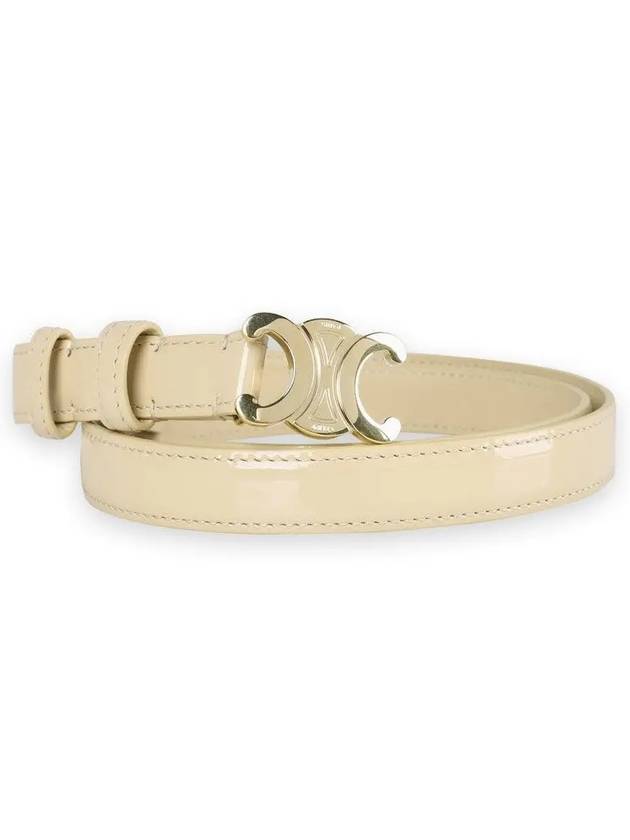 Triomphe Small Leather Belt Beige - CELINE - BALAAN 2