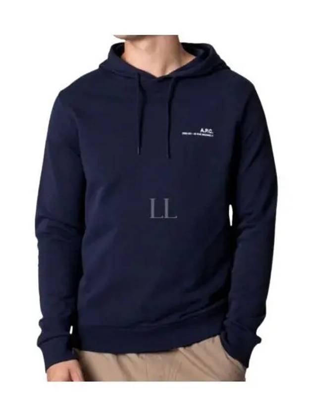 Item H Small Logo Cotton Hoodie Navy - A.P.C. - BALAAN 2