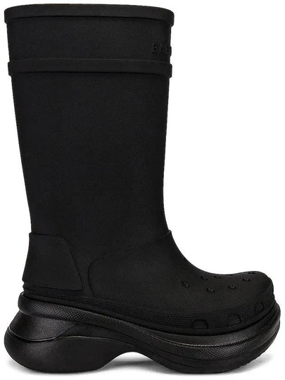 Women's Crocs Rubber Long Boots Black - BALENCIAGA - BALAAN 2