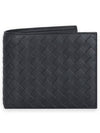 Men's Intrecciato Half Wallet Dark Grey - BOTTEGA VENETA - BALAAN 3