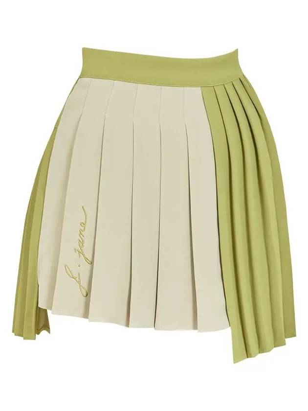 Women s Golf Wear Asymmetric Color Pleated Skirt Olive Green - J JANE - BALAAN 3