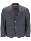 4 Bar Stripe Wool Jacket Dark Jacket - THOM BROWNE - BALAAN 4