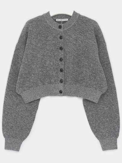 Knit Crop Cardigan Grey - ALEXANDER WANG - BALAAN 2