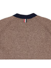 V-Neck 4-Bar Wool Cardigan Brown - THOM BROWNE - BALAAN 11